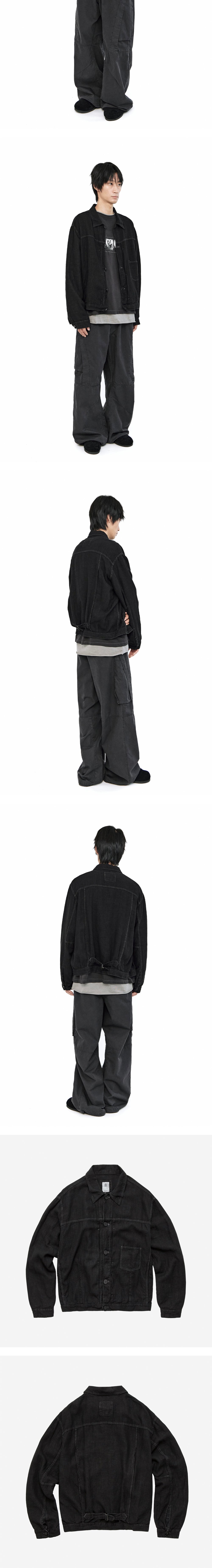 Polyteru - Linen Trucker Jacket (Charcoal) product image 4 | TRAB K-Fashion Australia