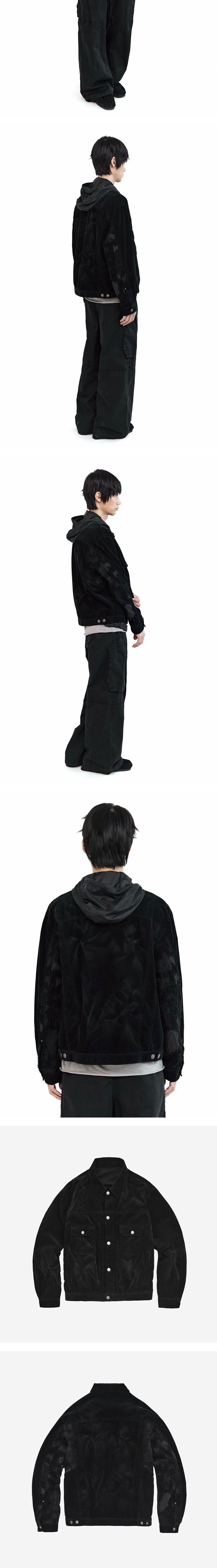 Polyteru - Half Boro Trucker Jacket (Black) product image 4 | TRAB K-Fashion Australia