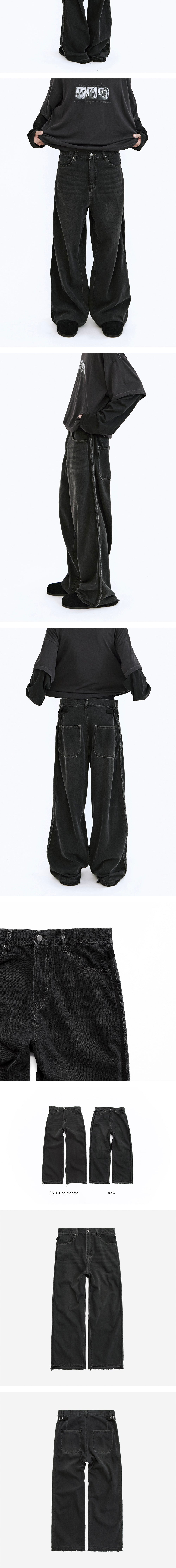 Polyteru - Rebuild Gosima Denim Pants Type 002 (Washed Black) product image 4 | TRAB K-Fashion Australia