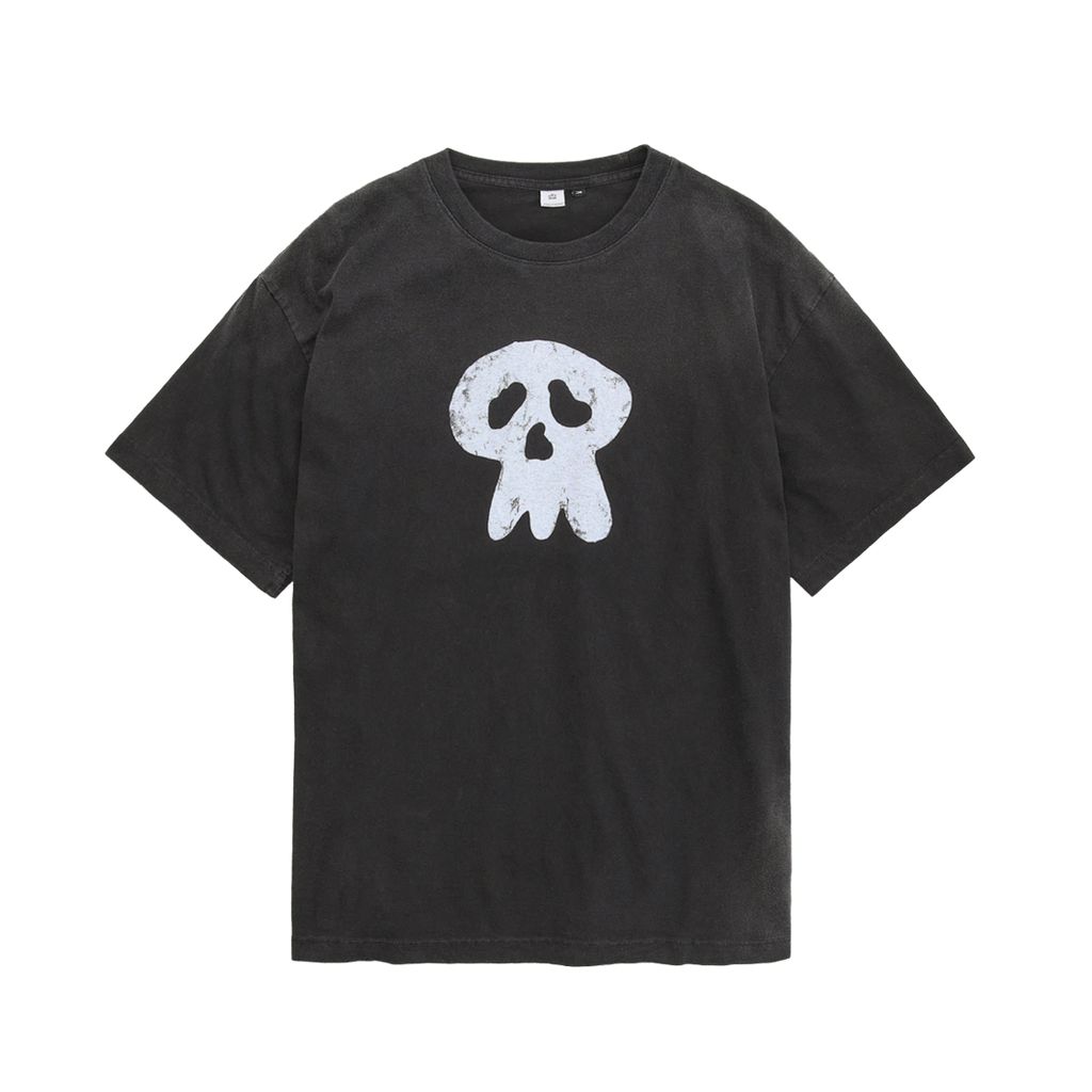 Polyteru - HANK Sad Skull 1/2 Tee (Black) product image 1 | TRAB K-Fashion Australia