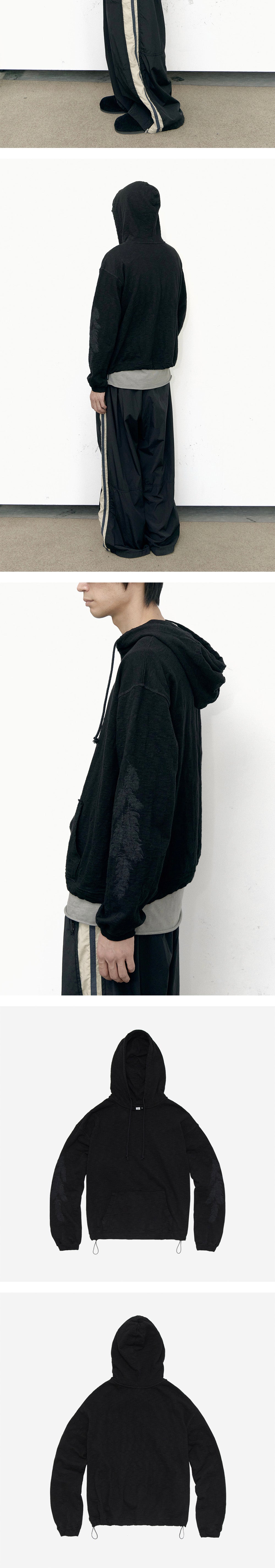Polyteru - Feather Raw Cut Hoodie (Black) product image 4 | TRAB K-Fashion Australia
