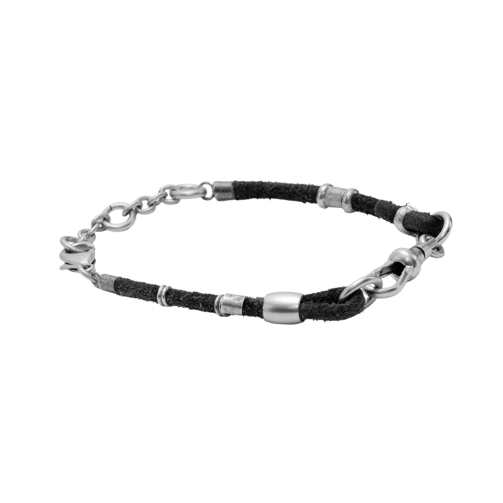 Polyteru - Single Strand Leather Bracelet (Charcoal) product image 1 | TRAB K-Fashion Australia
