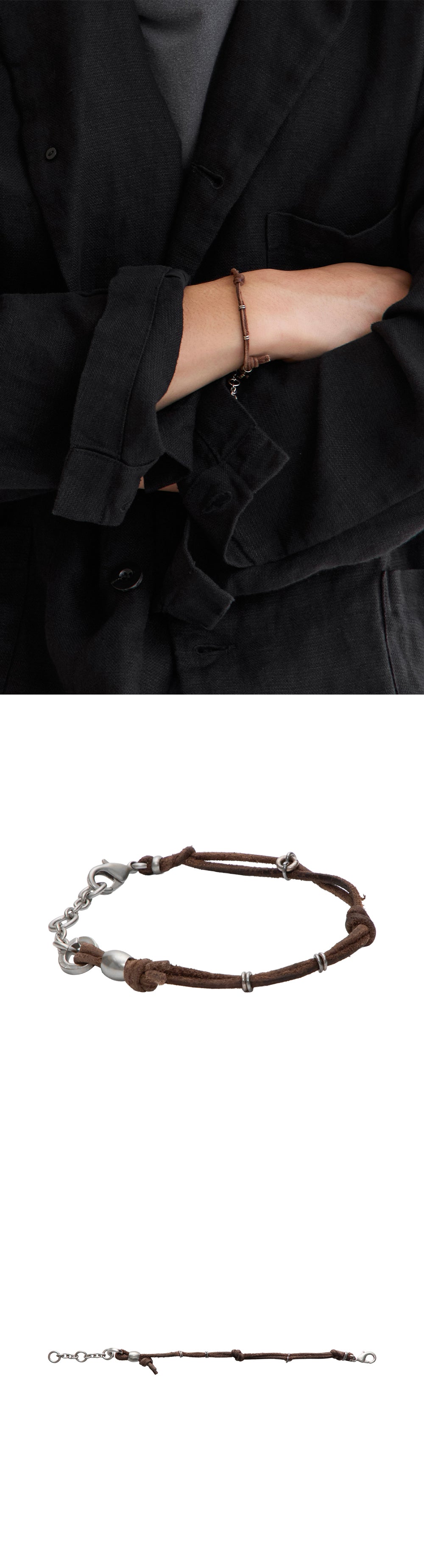 Polyteru - Double Strand Leather Bracelet (Camel) product image 3 | TRAB K-Fashion Australia