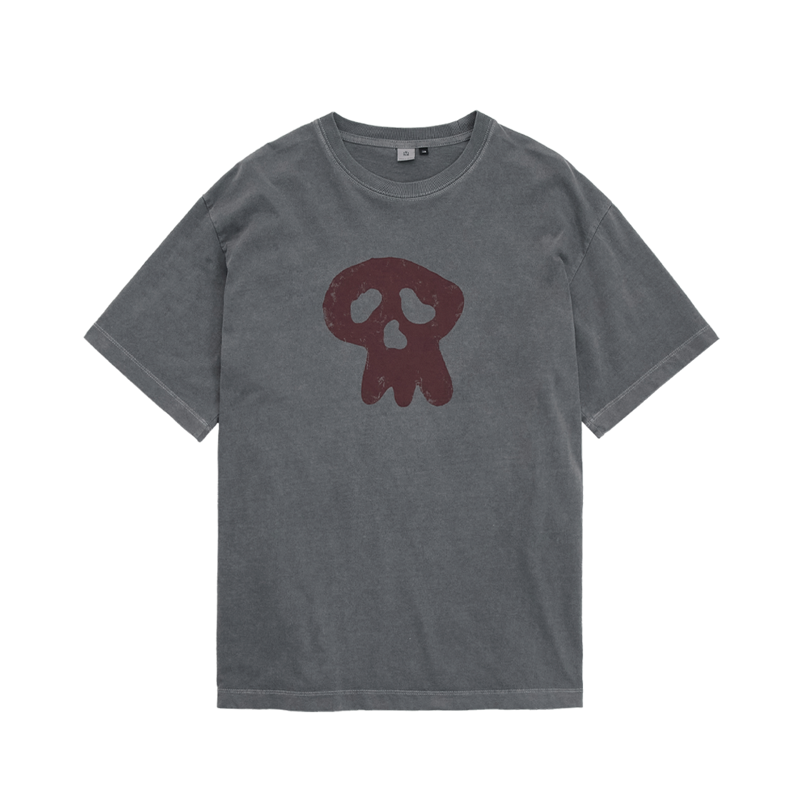 Polyteru - HANK Sad Skull 1/2 Tee (Charcoal) product image 1 | TRAB K-Fashion Australia