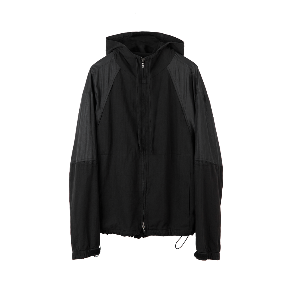 Polyteru - Old Block Zip Parka Black Striped & (Glossy Black) product image 1 | TRAB K-Fashion Australia