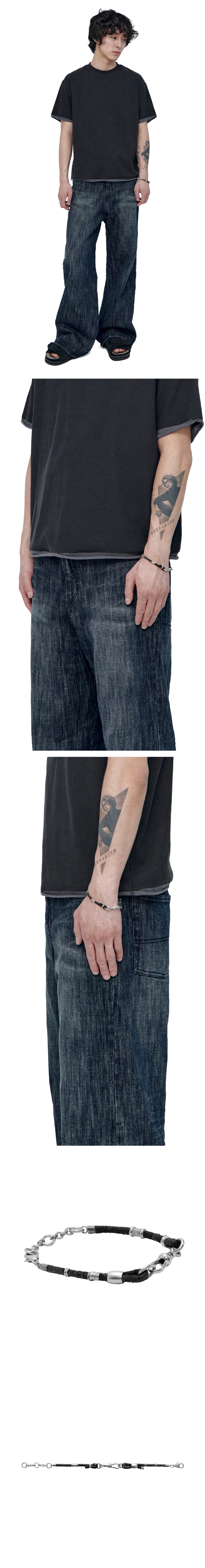 Polyteru - Single Strand Leather Bracelet (Charcoal) product image 3 | TRAB K-Fashion Australia