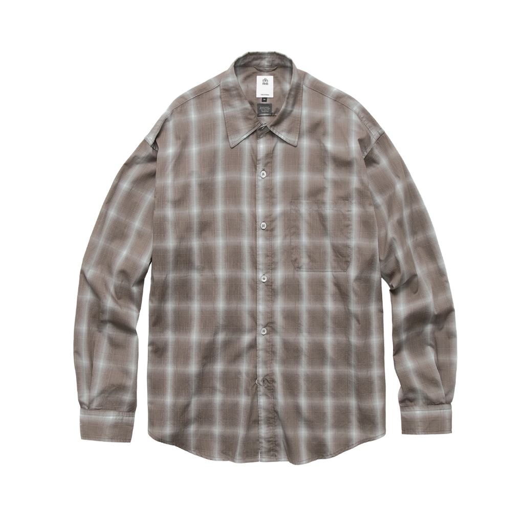 Polyteru - Loosed Check Shirt (Mocha Ombre) product image 1 | TRAB K-Fashion Australia