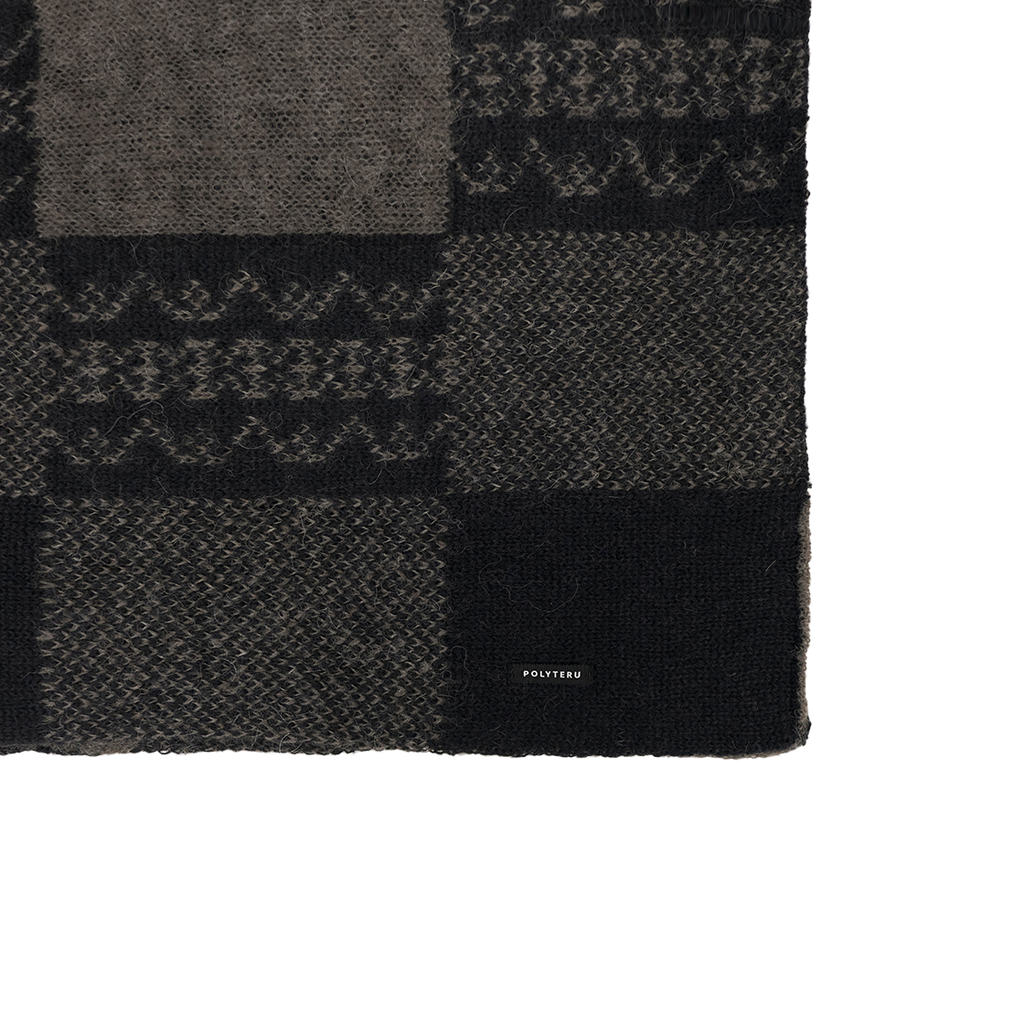 Polyteru - Ethnic Pattern Muffler (Checkerboard Black+Brown) product image 4 | TRAB K-Fashion Australia