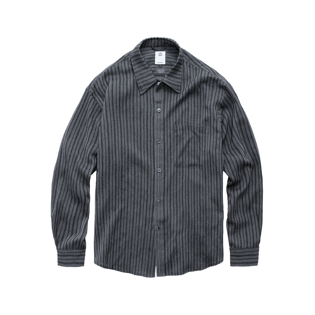 Polyteru - Loosed Striped Shirts (Charcoal) product image 1 | TRAB K-Fashion Australia