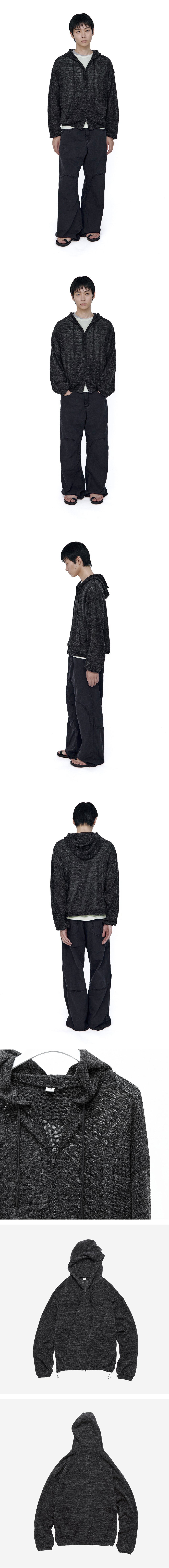 Polyteru - Net Zip Hoodie (Charcoal) product image 3 | TRAB K-Fashion Australia