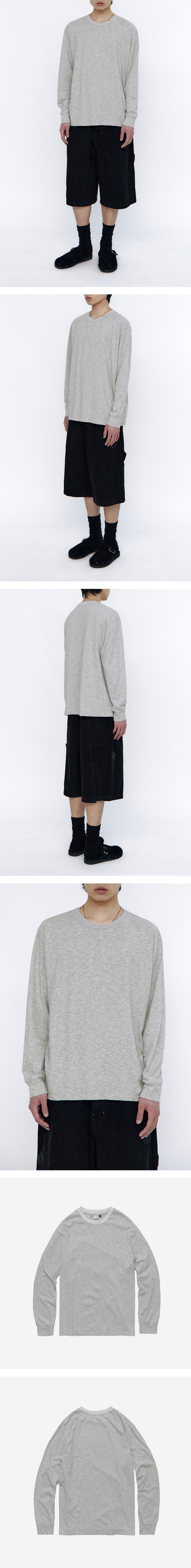 Polyteru - Textured Long Sleeves Slub (Melange Gray) product image 3 | TRAB K-Fashion Australia