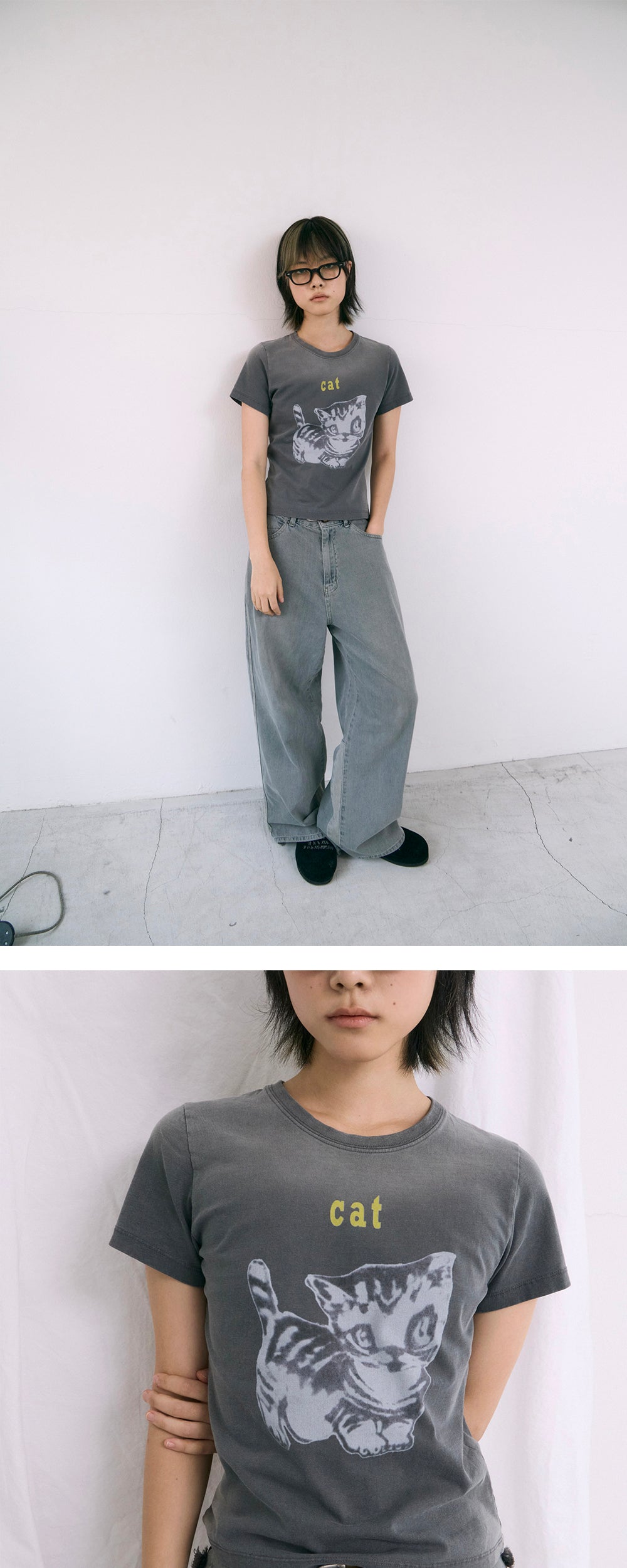 Polyteru - HANK Cat 1/2 Tee (Charcoal) product image 3 | TRAB K-Fashion Australia