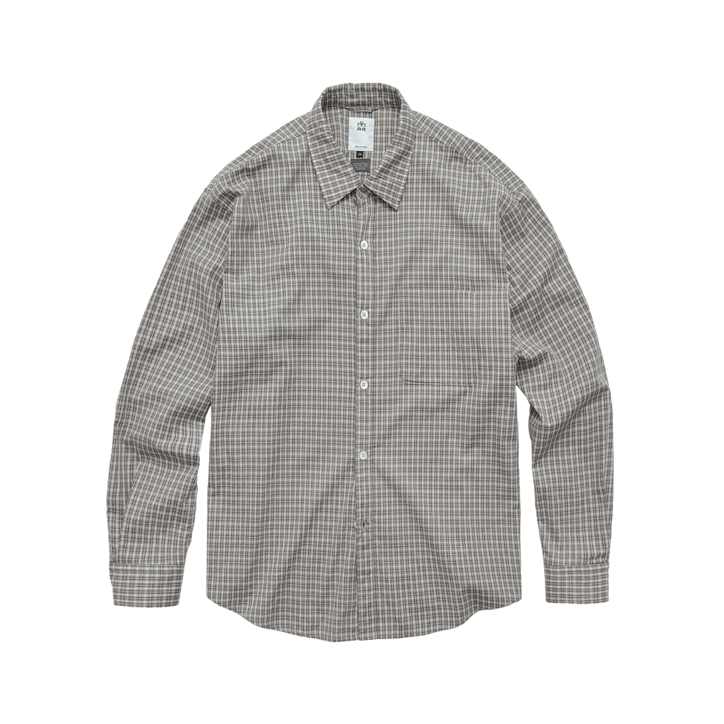Polyteru - Loosed Check Shirts (Gray Beige) product image 1 | TRAB K-Fashion Australia