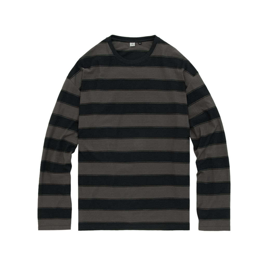 Polyteru - Loosed Striped Long Sleeves (Bold Charcoal) product image 1 | TRAB K-Fashion Australia