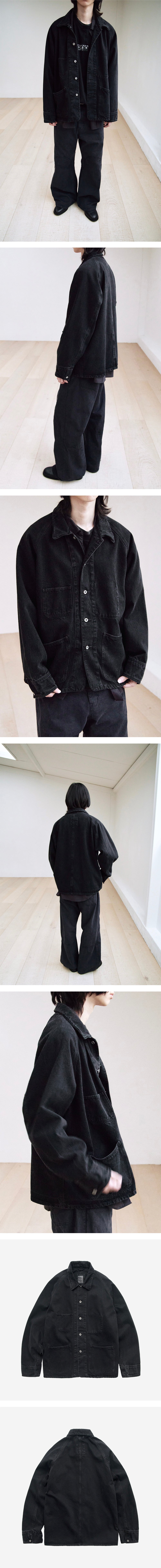 Polyteru - Denim Coverall Jacket (Washed Black) product image 3 | TRAB K-Fashion Australia