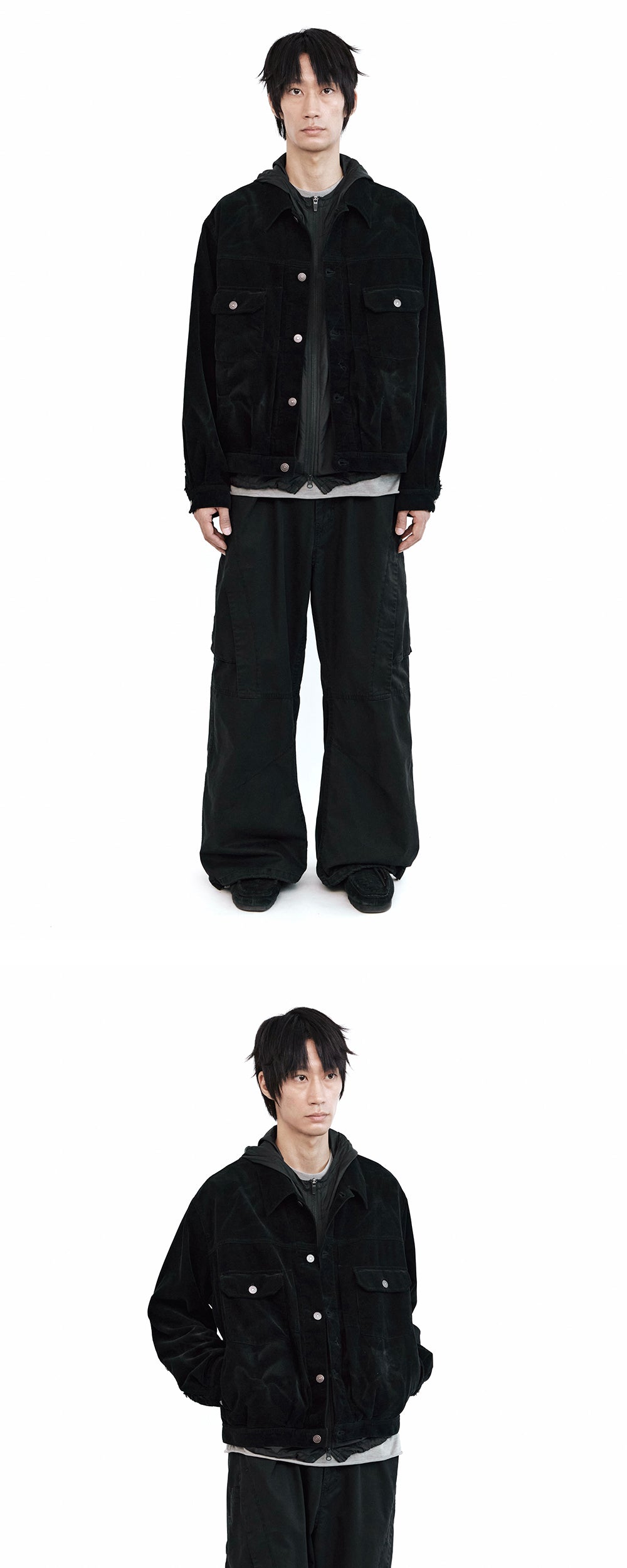 Polyteru - Half Boro Trucker Jacket (Black) product image 3 | TRAB K-Fashion Australia
