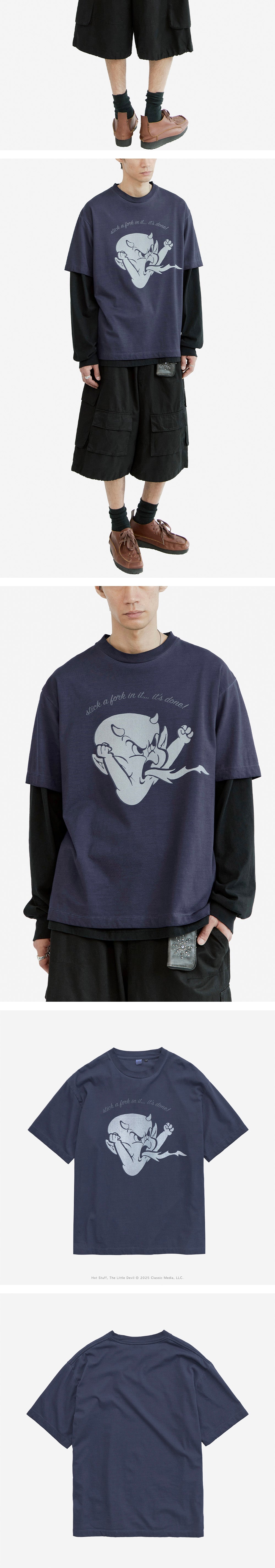 Polyteru - x Hot Stuff 1/2 Sleeves 'Angry' (Washed Blue) product image 4 | TRAB K-Fashion Australia