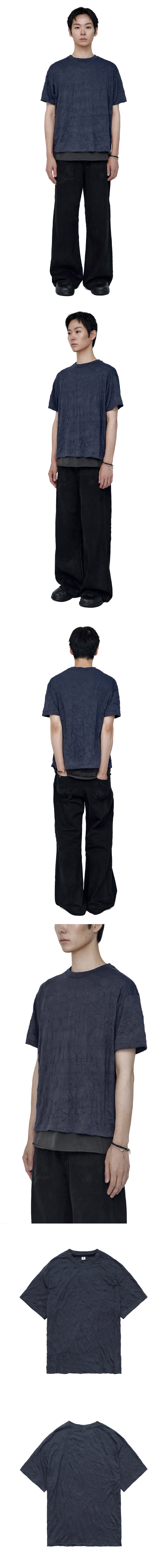 Polyteru - Creased T-Shirt (Charcoal Navy) product image 3 | TRAB K-Fashion Australia
