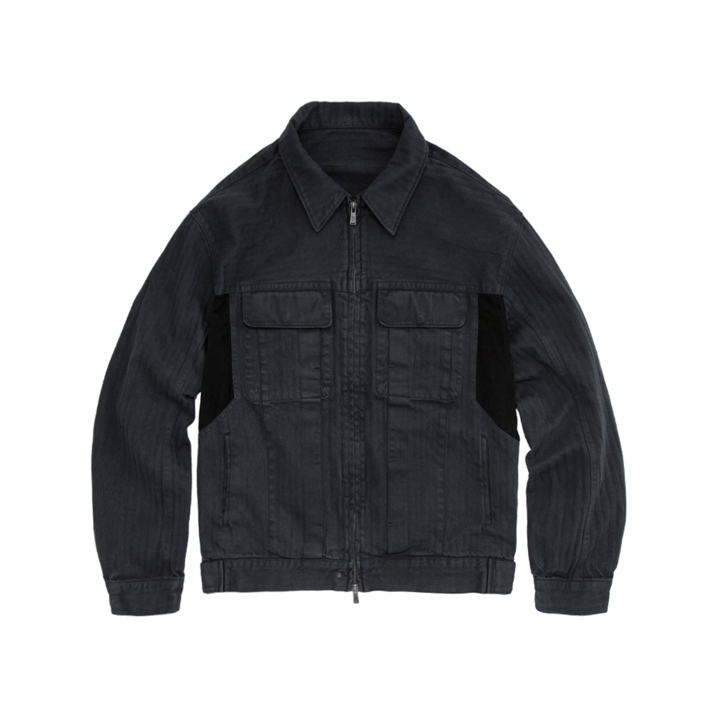 Polyteru - HBT Zip Trucker Jacket (Ink Black) product image 1 | TRAB K-Fashion Australia