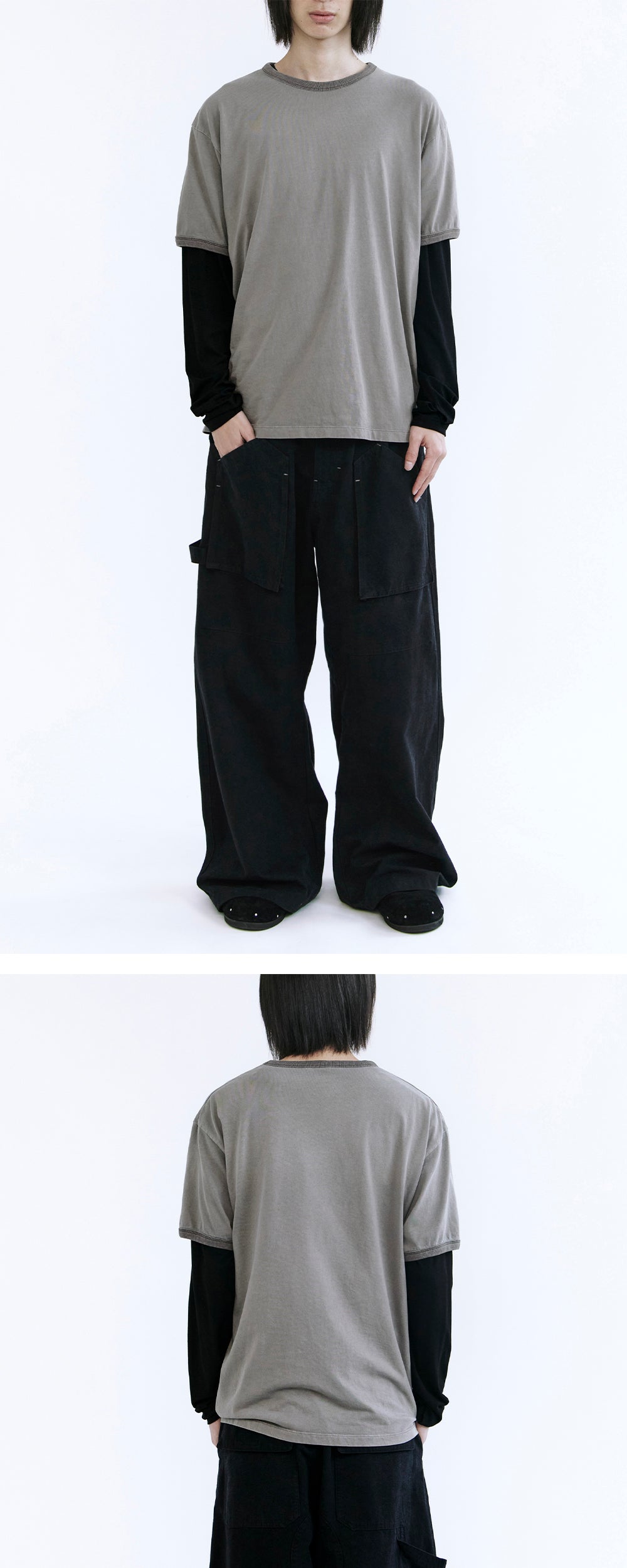 Polyteru - 1/2 Ringer T-Shirt (Faded Gray) product image 3 | TRAB K-Fashion Australia