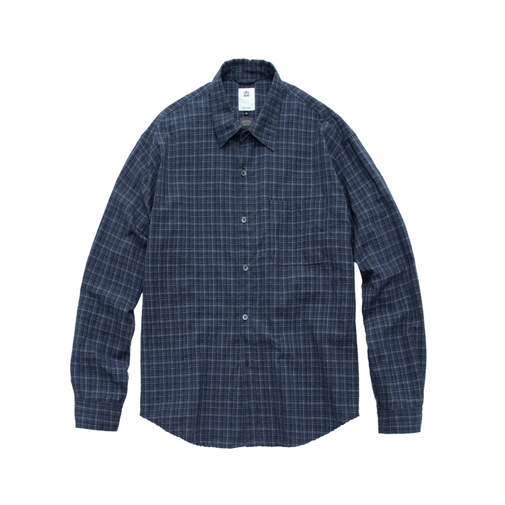 Polyteru - Loosed Check Shirts (Blue Navy) product image 1 | TRAB K-Fashion Australia