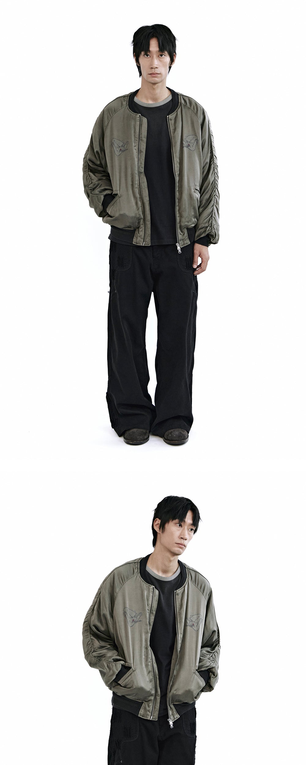 Polyteru - x Hot Stuff Rayon Souvenir Jacket (Sage) product image 3 | TRAB K-Fashion Australia