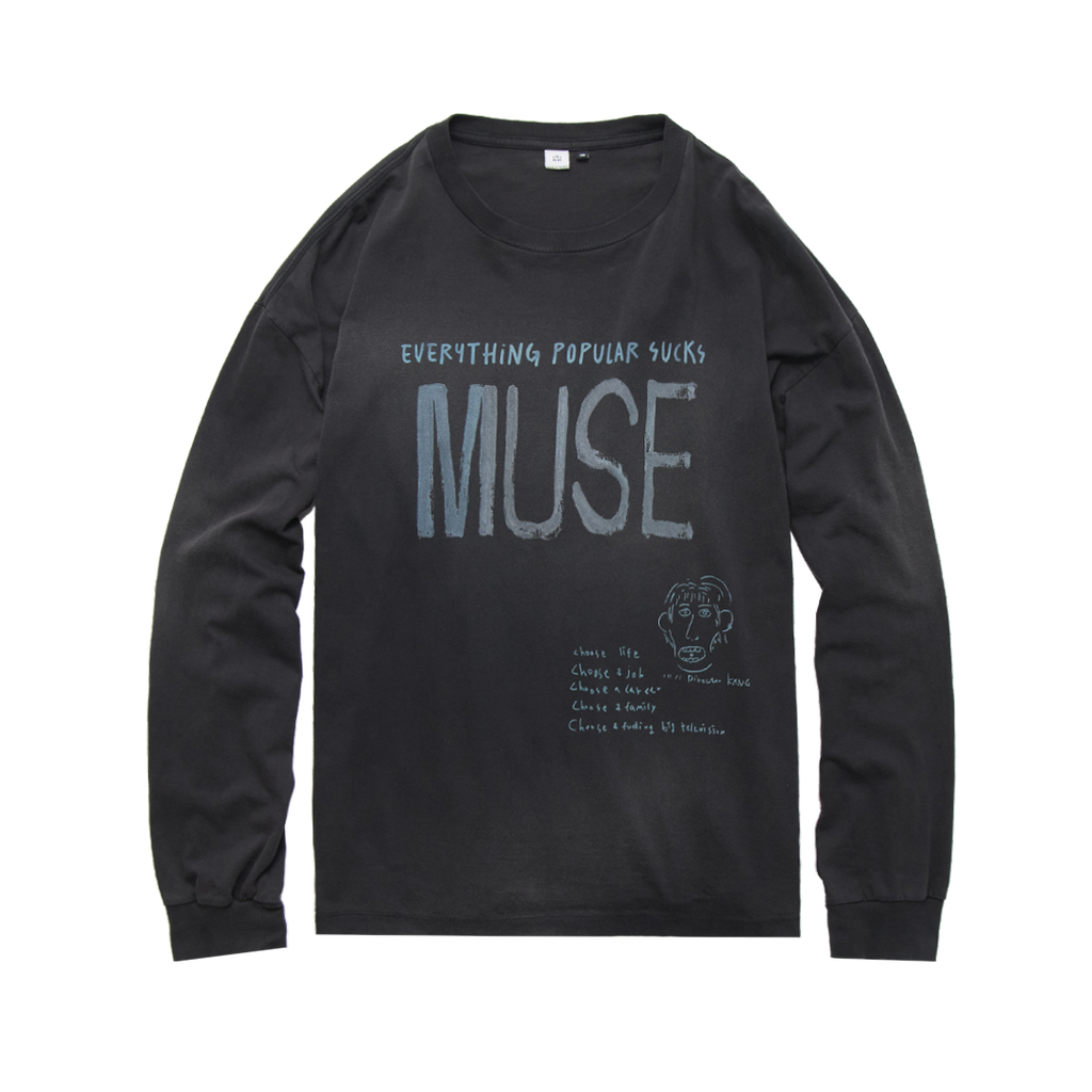 Polyteru - 1011 Lettering Muse Long Sleeve (Faded Black) product image 1 | TRAB K-Fashion Australia
