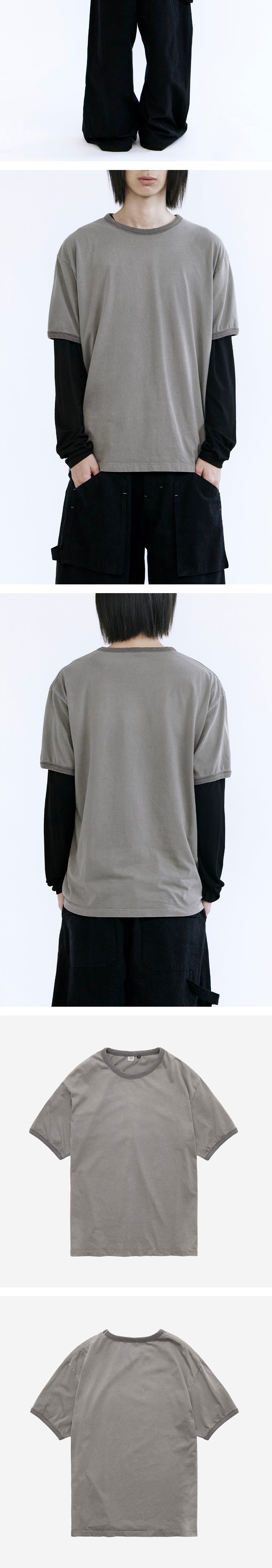 Polyteru - 1/2 Ringer T-Shirt (Faded Gray) product image 4 | TRAB K-Fashion Australia