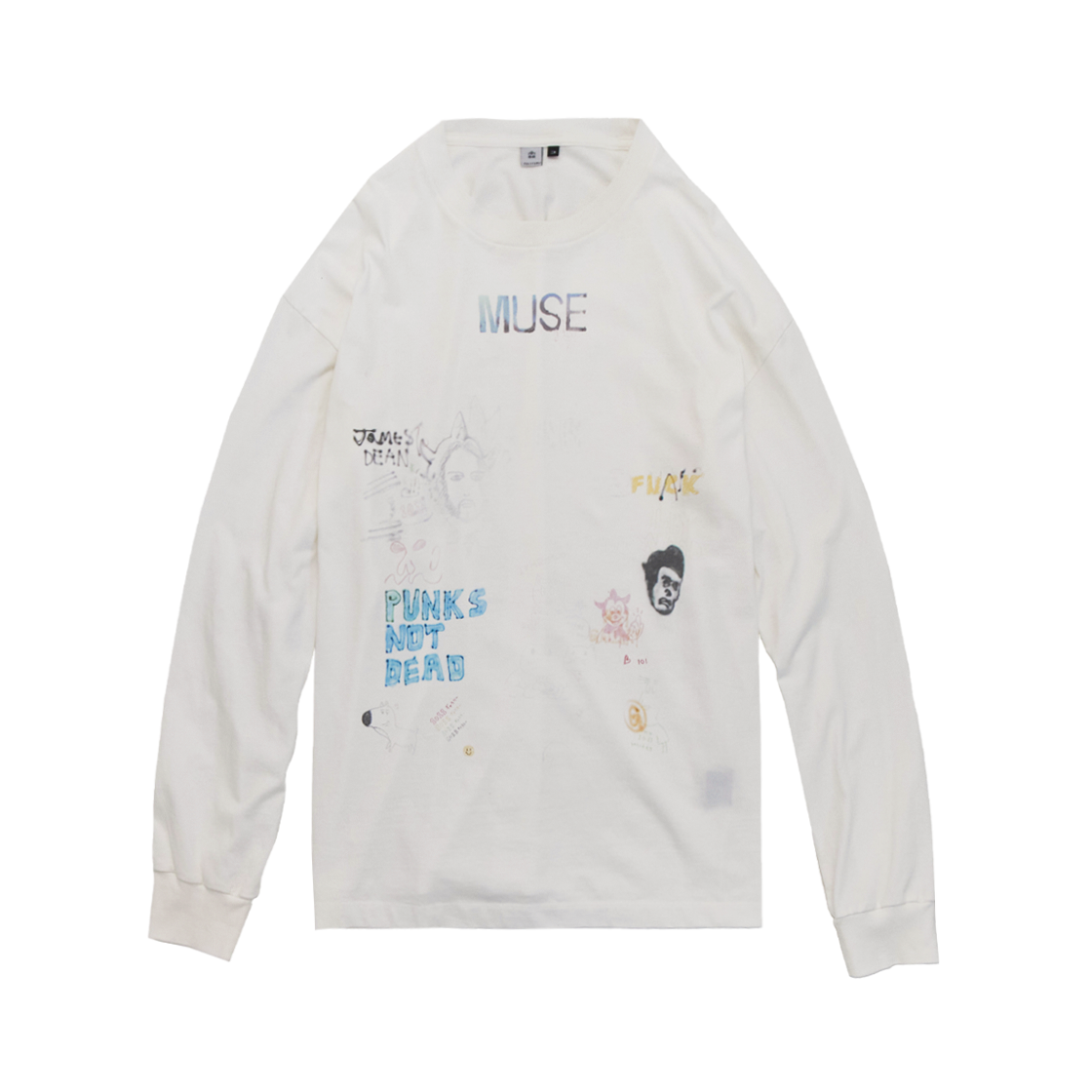 Polyteru - 1011 Doodle Long Sleeve (Used White) product image 1 | TRAB K-Fashion Australia