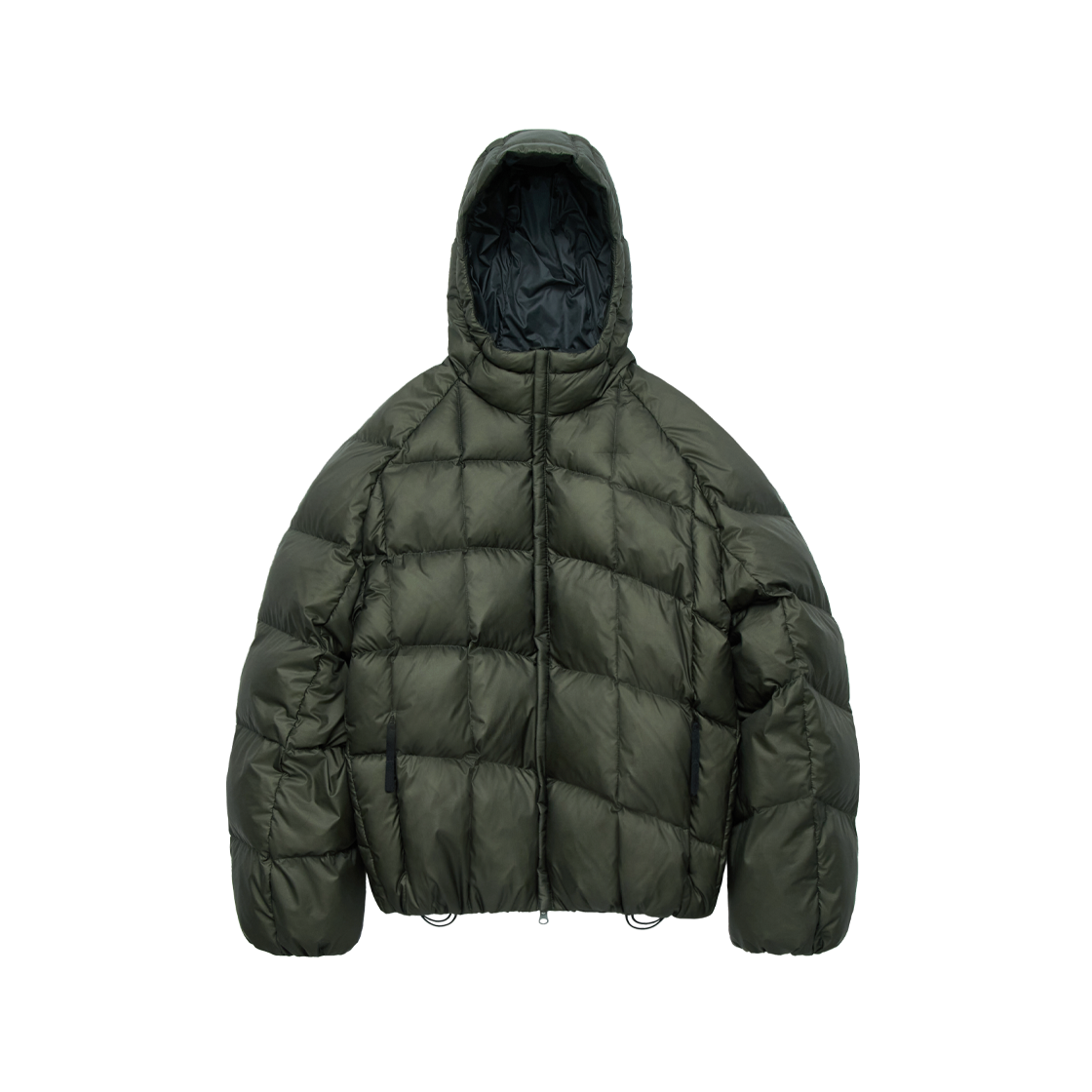 Polyteru - Wave Hooded Down Puffer (Khaki) product image 1 | TRAB K-Fashion Australia