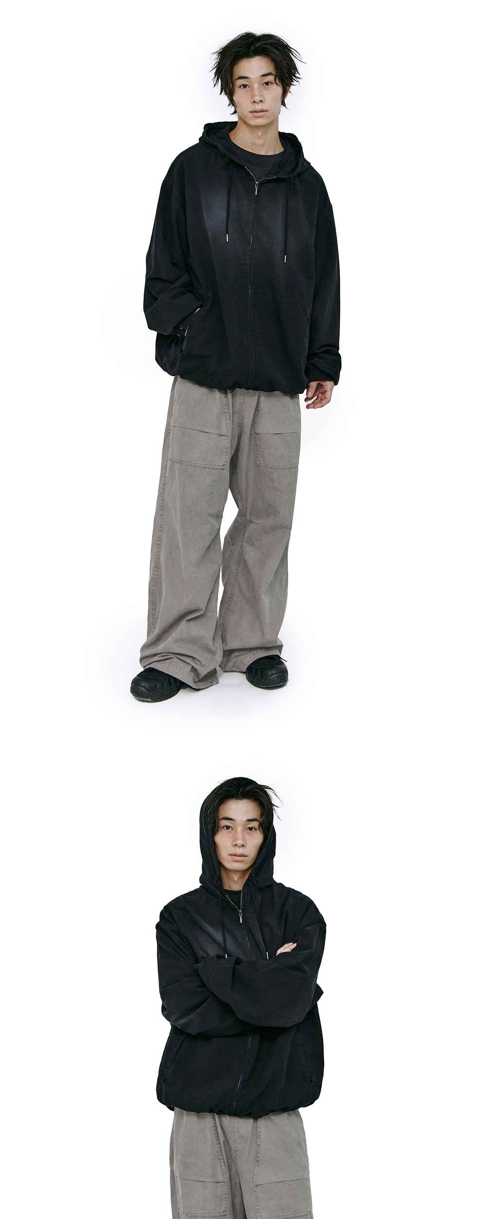 Polyteru - Zip Hoodie Parka (Faded Ink) product image 3 | TRAB K-Fashion Australia