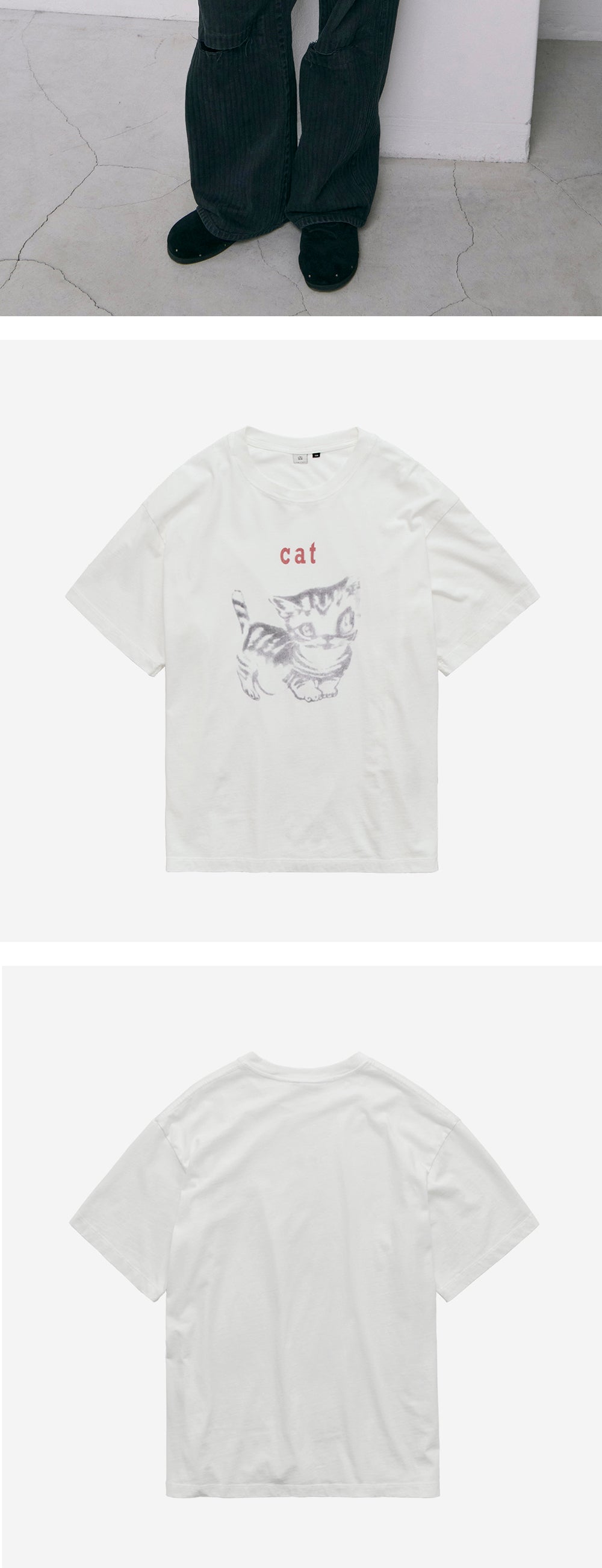 Polyteru - HANK Cat 1/2 Tee (White) product image 4 | TRAB K-Fashion Australia