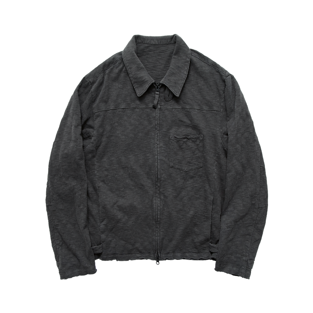 Polyteru - Slub Zip Jacket (Charcoal) product image 1 | TRAB K-Fashion Australia