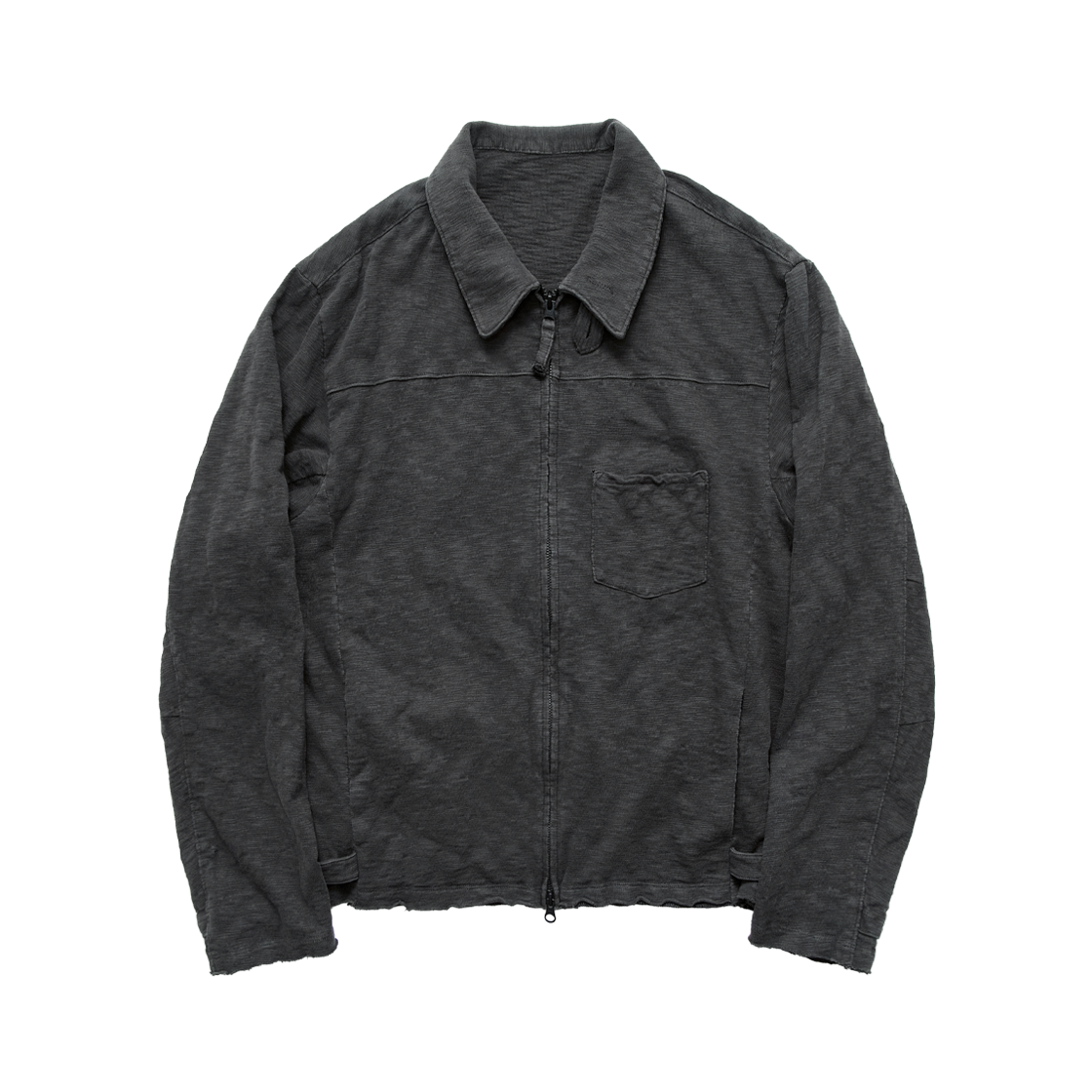 Polyteru - Slub Zip Jacket (Charcoal) product image 1 | TRAB K-Fashion Australia