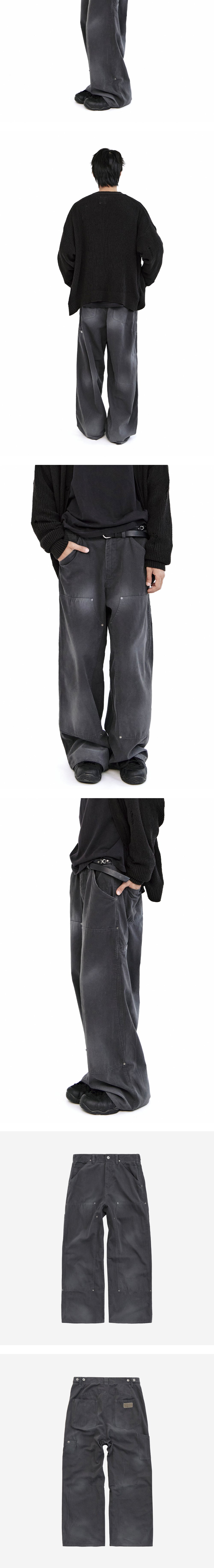 Polyteru - Hard Washed Double Knee Pants (Ink Charcoal) product image 4 | TRAB K-Fashion Australia