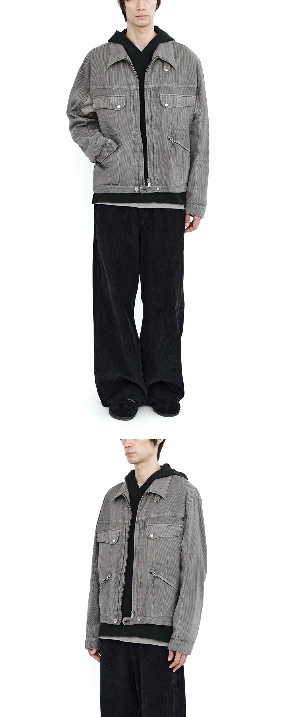 Polyteru - Corduroy Narrow Pants (Charcoal) product image 3 | TRAB K-Fashion Australia
