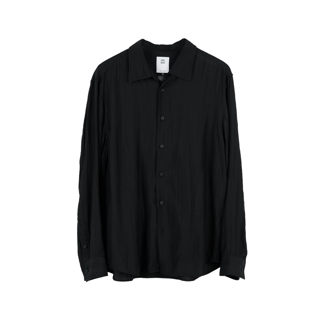Polyteru - Crinkle Shirt (Black) product image 1 | TRAB K-Fashion Australia