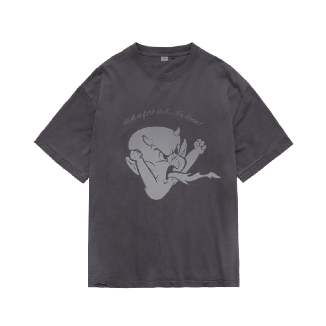 Polyteru - x Hot Stuff Hard Washed Tee 'Angry' Washed (Purple Gray) product image 1 | TRAB K-Fashion Australia