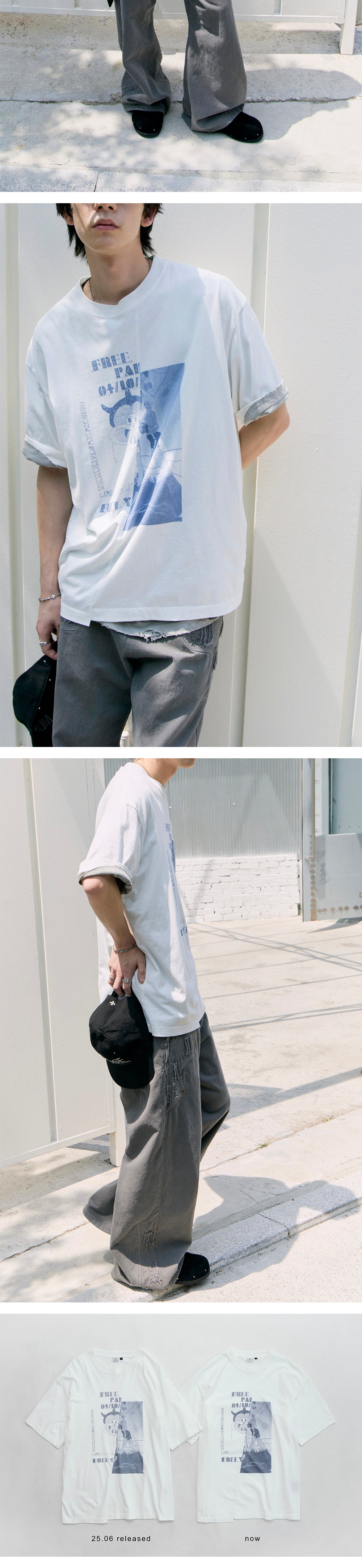 Polyteru - 1011 Slashed Tee (Used White) product image 4 | TRAB K-Fashion Australia