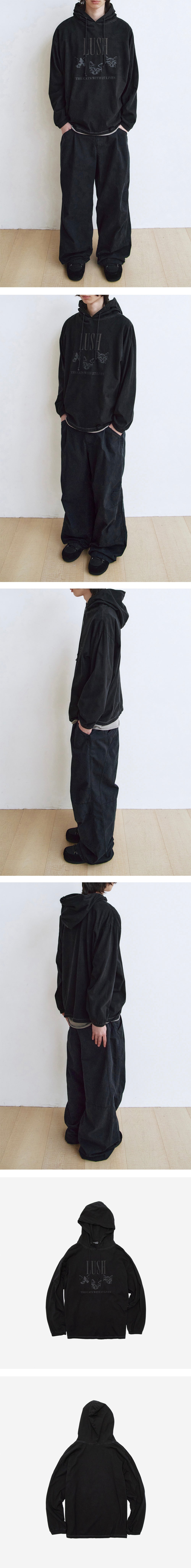 Polyteru - Graphic Hooded Long Sleeves (Lush Black) product image 3 | TRAB K-Fashion Australia