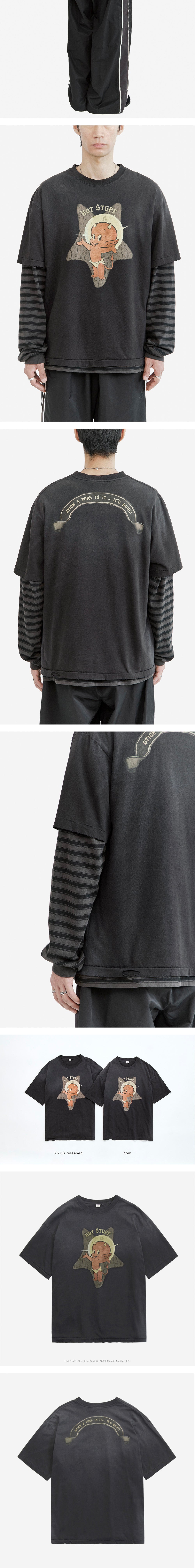 Polyteru - x Hot Stuff 1/2 Sleeves 'Reverse Star' Hard (Washed Black) product image 4 | TRAB K-Fashion Australia