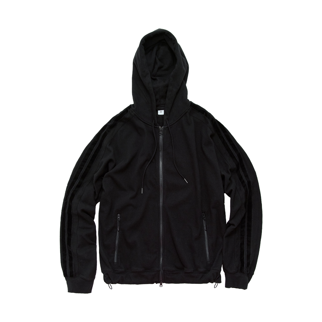 Polyteru - Velour Taped Track Hoodie (Black) product image 1 | TRAB K-Fashion Australia