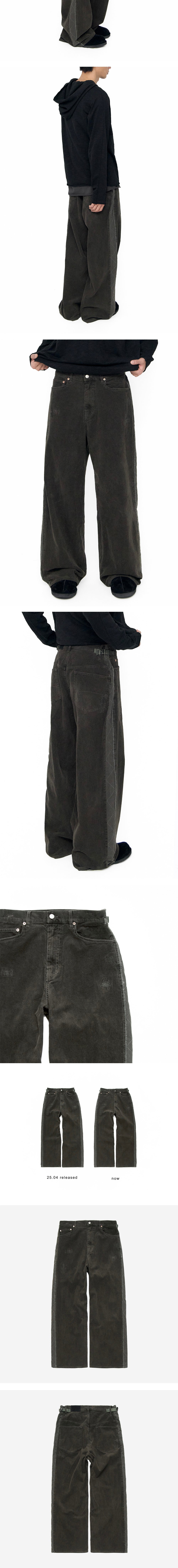 Polyteru - Rebuild Corduroy Gosima Pants (Olive Charcoal) product image 4 | TRAB K-Fashion Australia