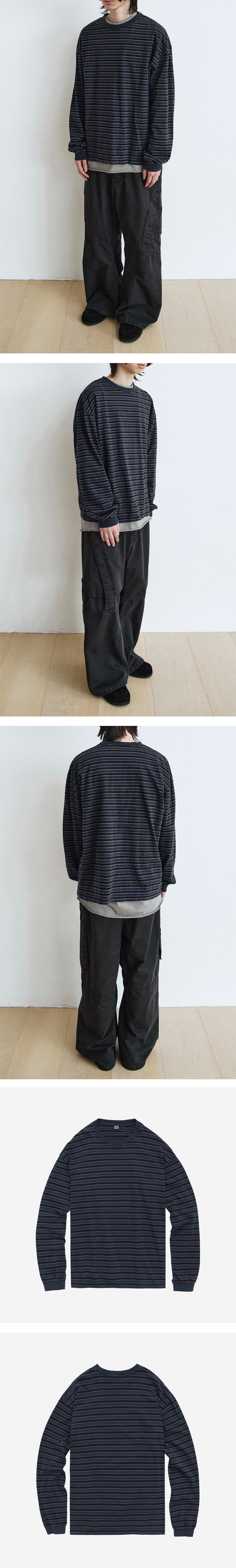Polyteru - Striped Long Sleeve (Blue) product image 3 | TRAB K-Fashion Australia
