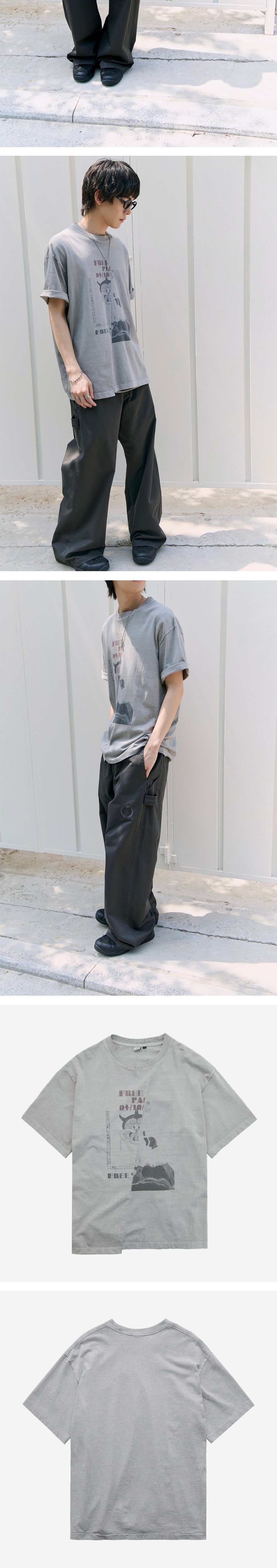 Polyteru - 1011 Slashed Tee (Vintage Gray) product image 4 | TRAB K-Fashion Australia