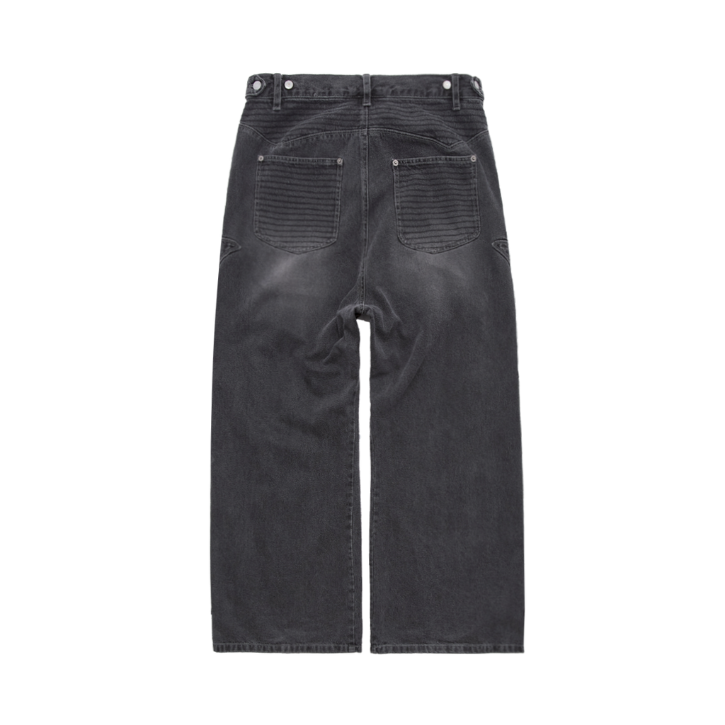 Polyteru - 1011 Fleur Patched Pants Washed (Gray Denim) product image 2 | TRAB K-Fashion Australia