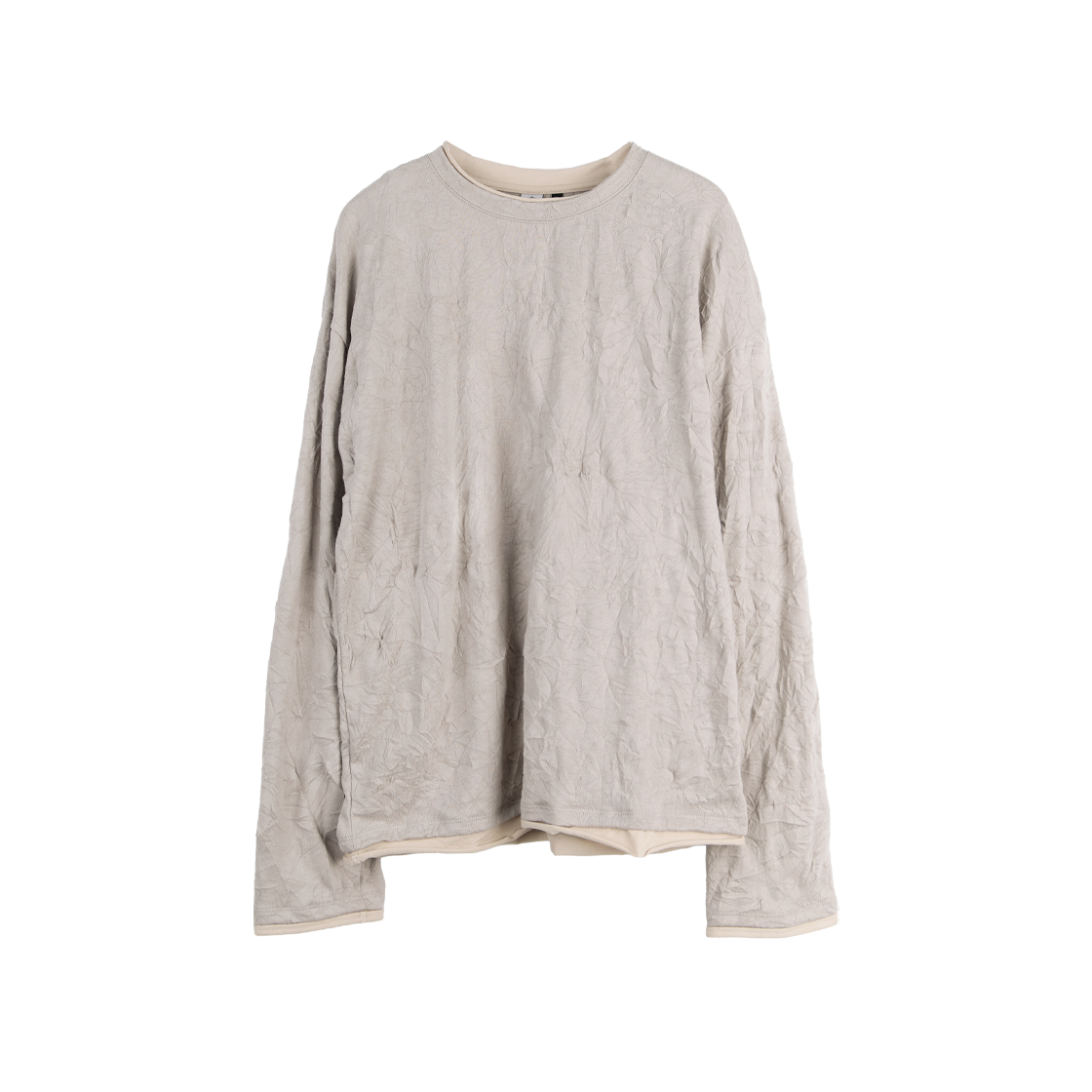 Polyteru - Layered Long Sleeves Creased Gray + (Beige) product image 1 | TRAB K-Fashion Australia