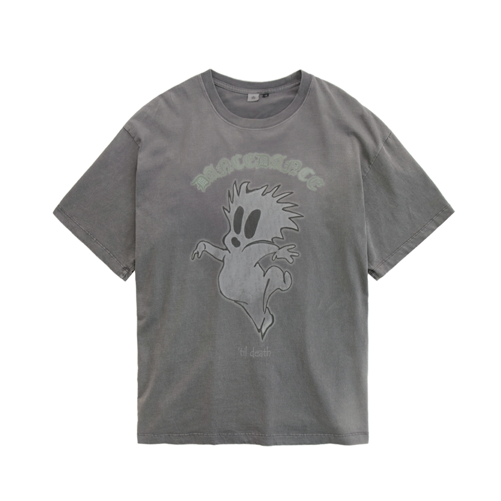 Polyteru - HANK Dancing Ghost 1/2 Tee (Charcoal) product image 1 | TRAB K-Fashion Australia
