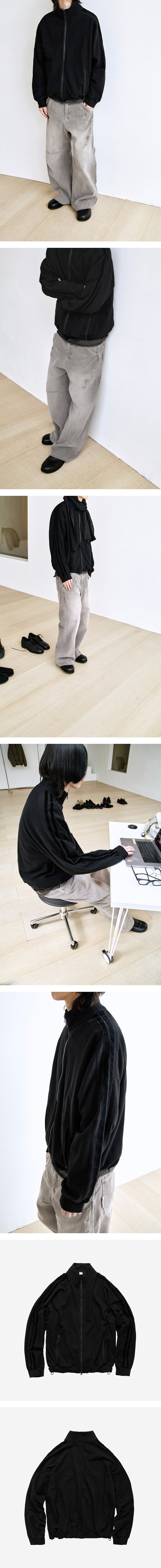 Polyteru - Velour Taped Track Top Jacket (Black) product image 3 | TRAB K-Fashion Australia