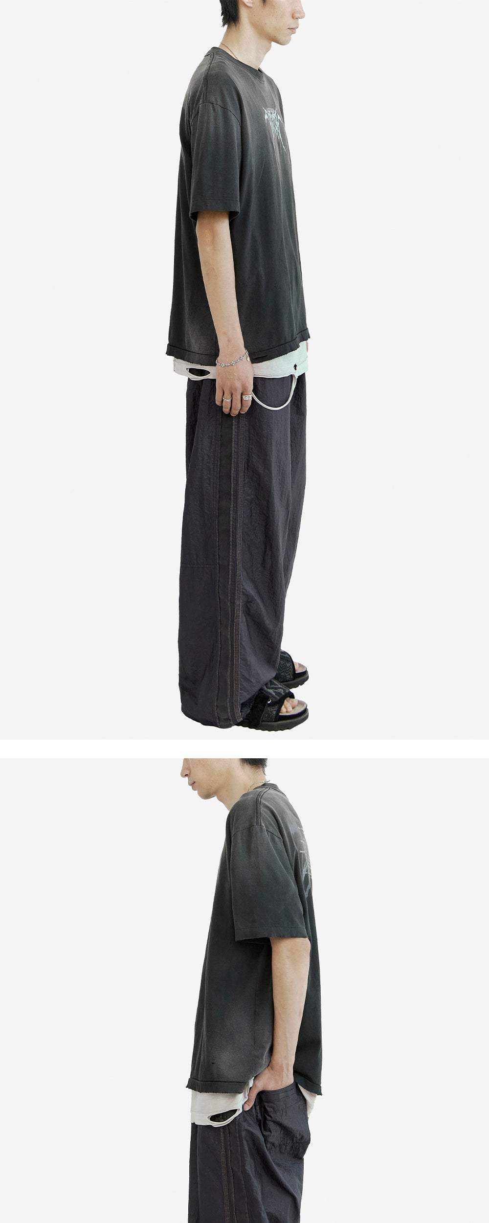 Polyteru - Glossy Track Pants (Dark Navy) product image 4 | TRAB K-Fashion Australia